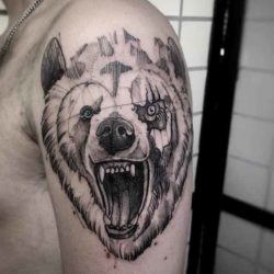 Tatuaż niedźwiedź – znaczenie, symbolika, 50 zdjęć